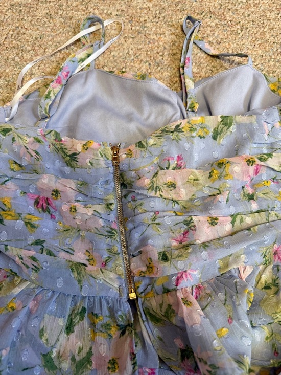 Lulus Easily Beloved Light Blue Floral Ruffled Asymmetrical Top & Maxi Skirt - Picture 6 of 13